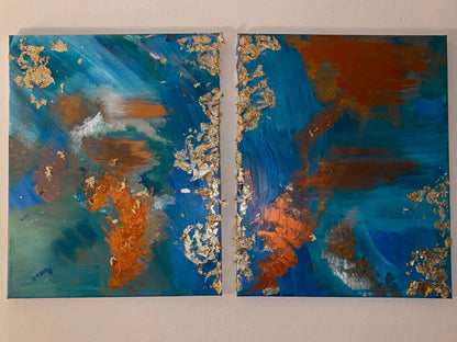 Life is full off obstacles, but its no fun through clear waters. Textured abstract art, bold colors.&nbsp;